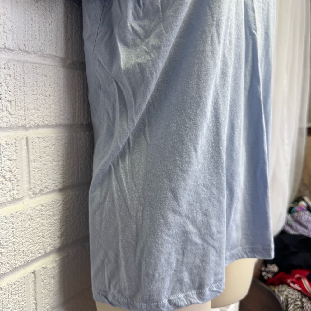 Women's Blue Ruffle Sleeve Top - Picture 6 of 11